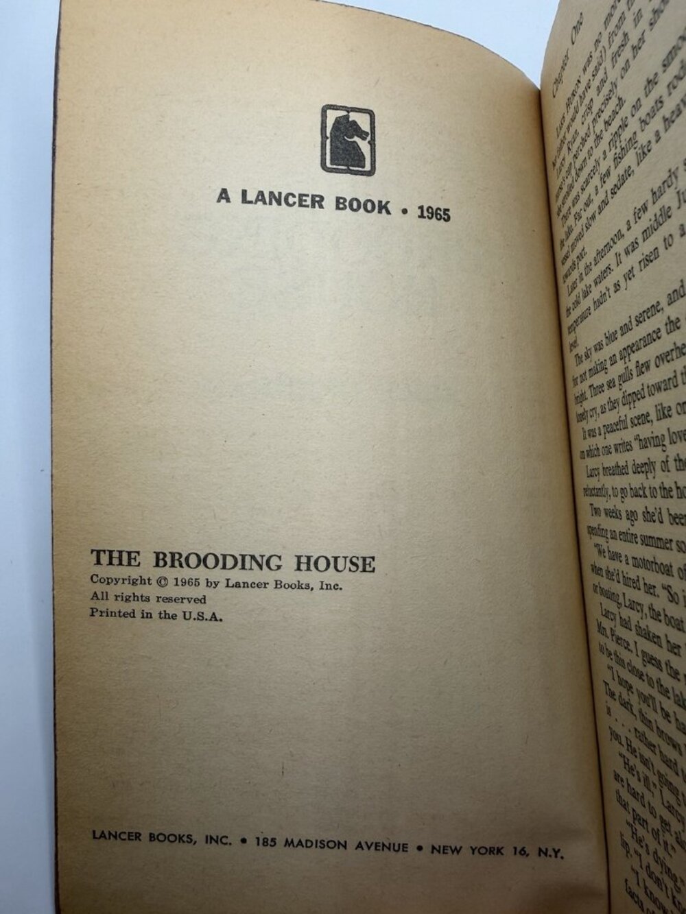 Alice Brennan The Brooding House Lancer Gothic Vintage Paperback 1965‎ - Picture 3 of 3